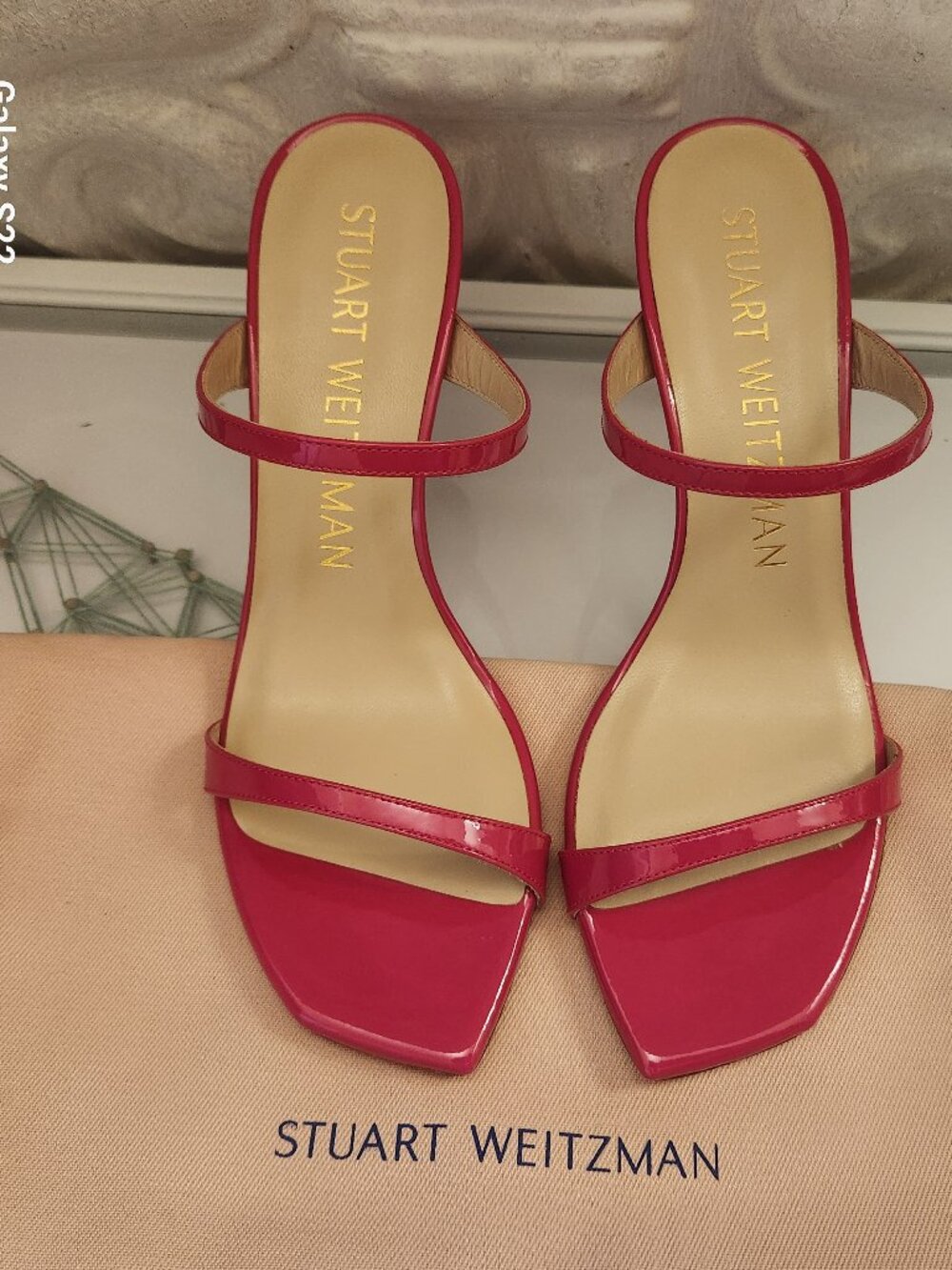 Stuart Weitzman Aleena 75 Pink Patent Leather Heel Sandals. NIB. Size 7.5 - Picture 5 of 11
